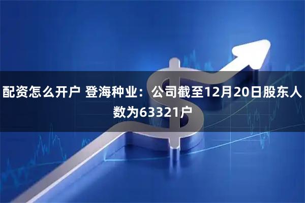 配资怎么开户 登海种业：公司截至12月20日股东人数为63321户